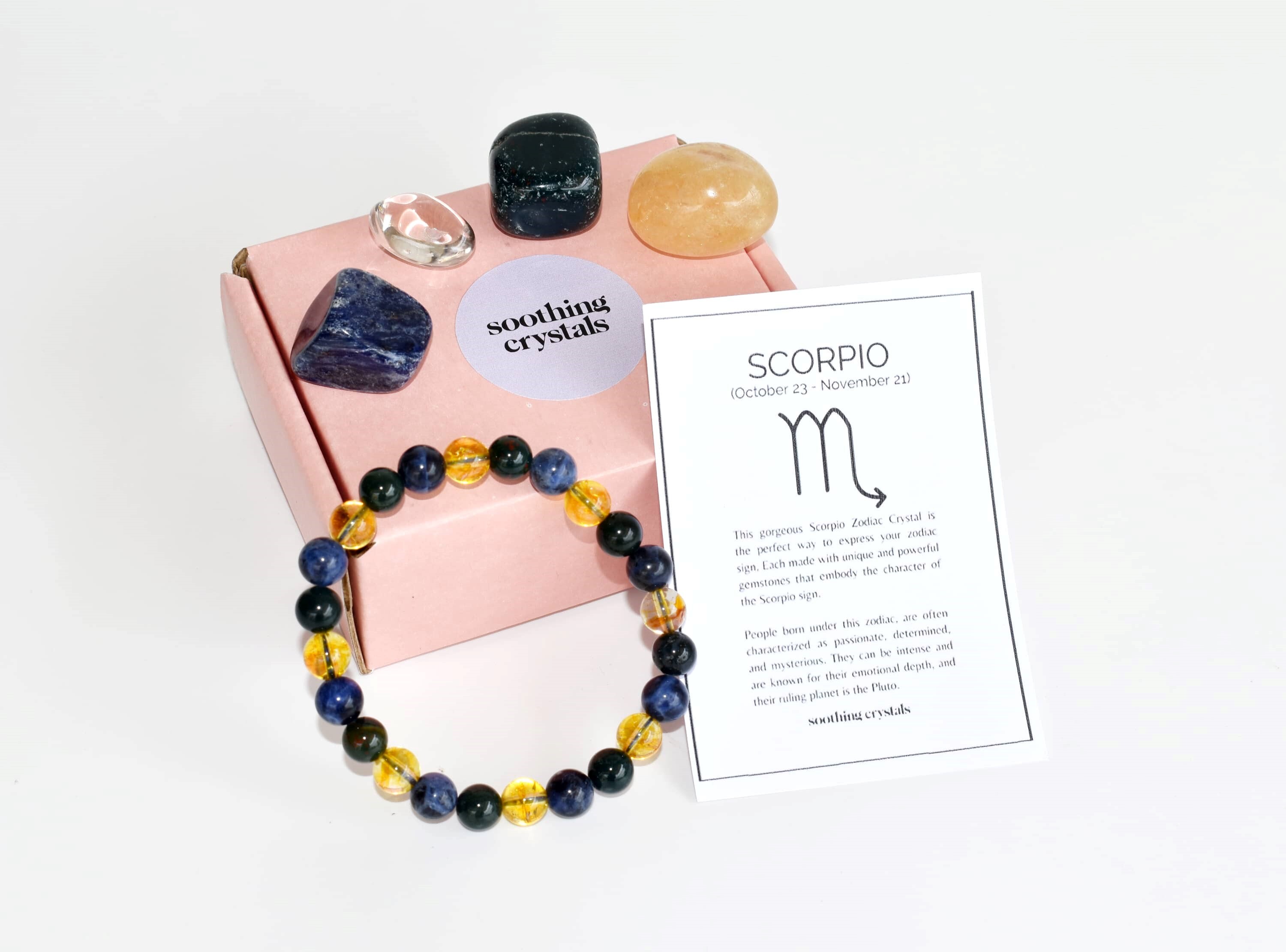 Scorpio Zodiac Crystal Kit, Gemstone Zodiac Gift Set