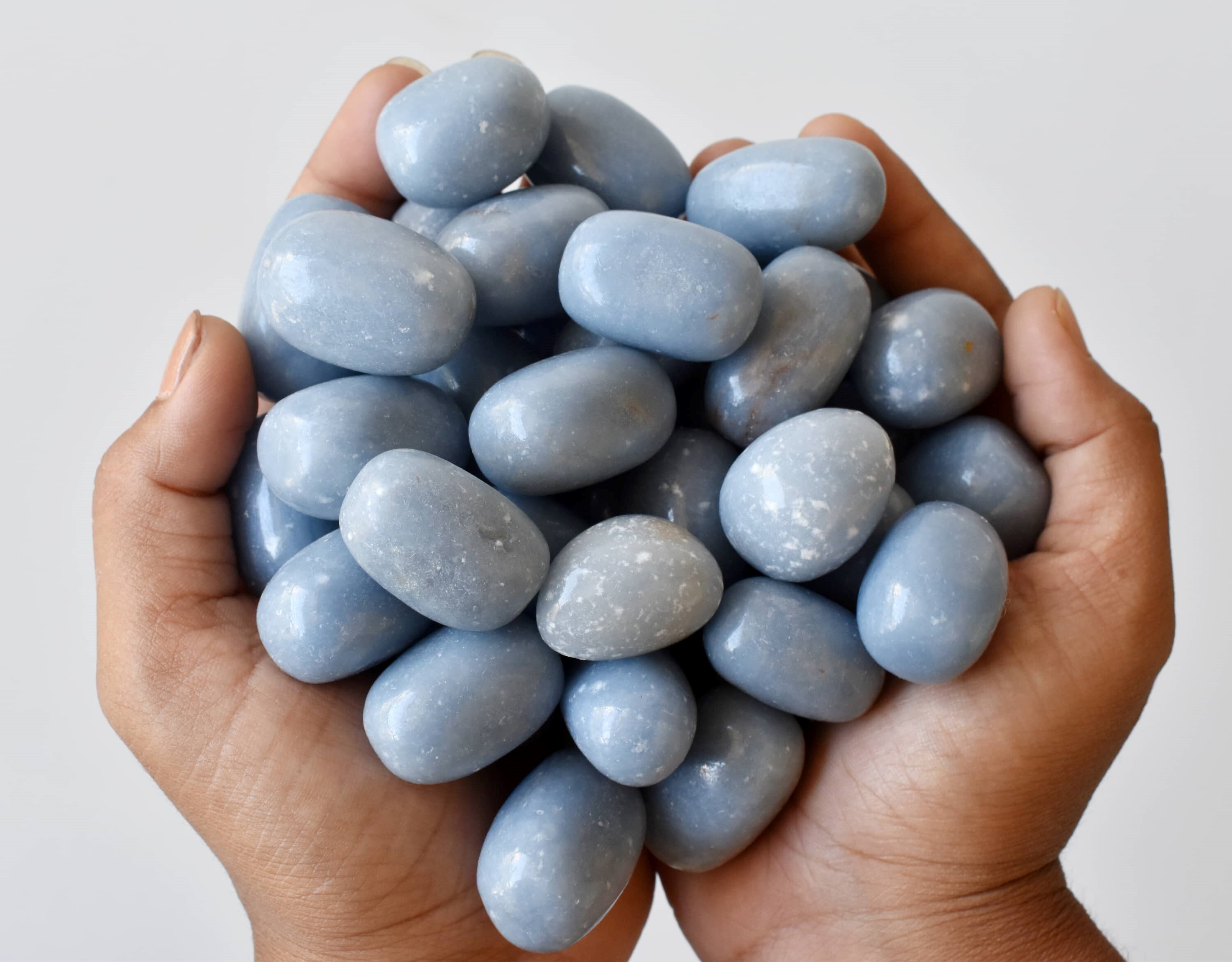 Angelite Tumbled, Healing Crystal Tumbled Stones