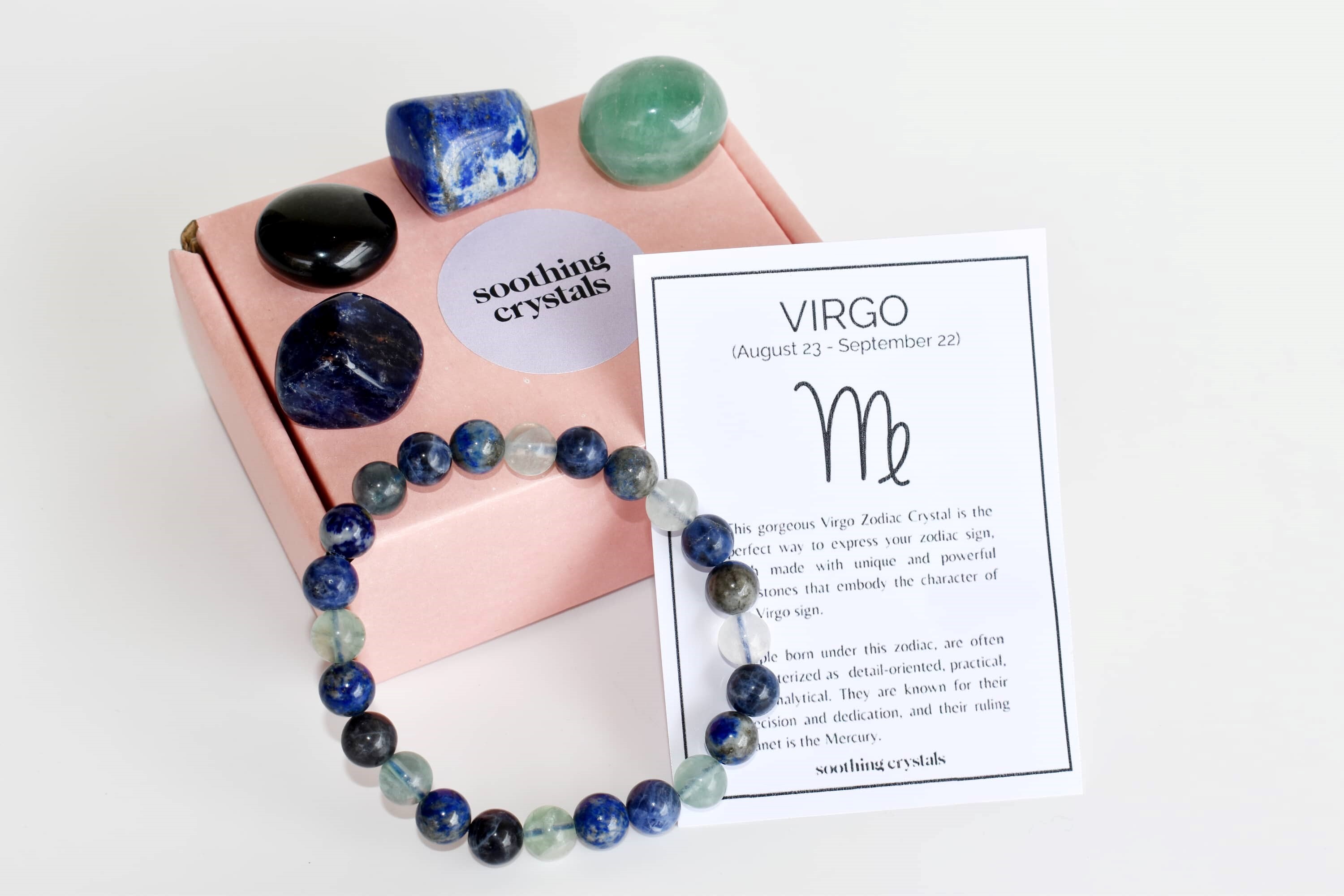 Virgo Zodiac Crystal Kit, Gemstone Zodiac Gift Set