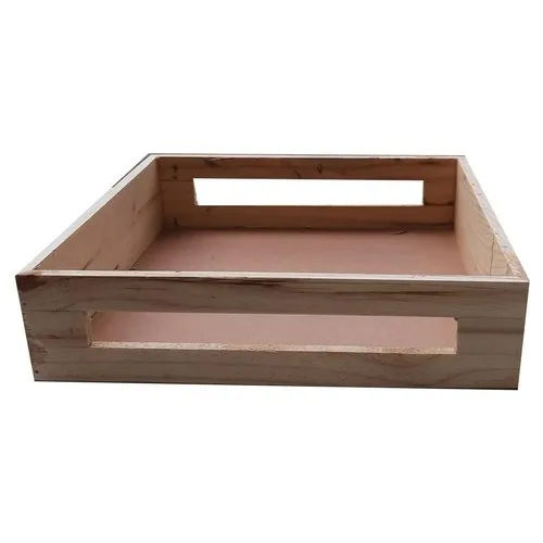 Polished Beige Wooden Tray