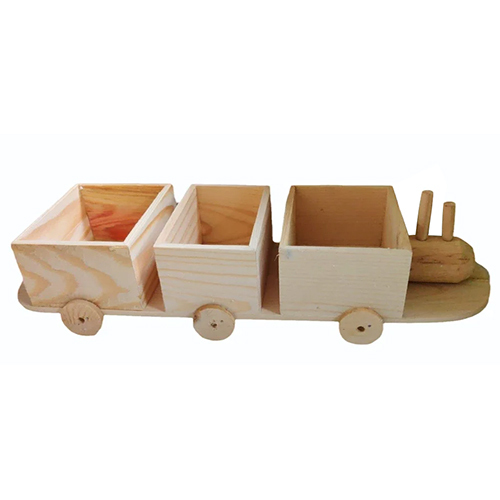Wooden Room Service Train Shape Tray