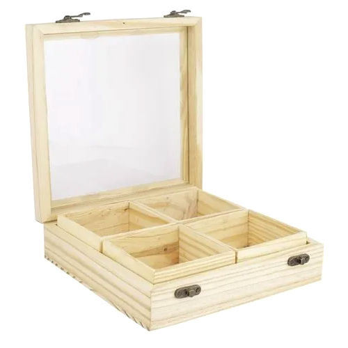 Wooden 4 Compartment Fruit Box