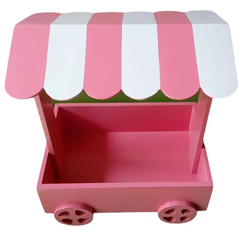 Polished Pink Pine Wood Trolley For Gifting Purpose