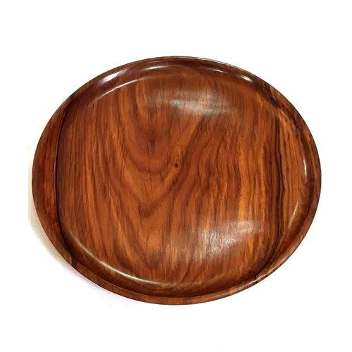 Polished Round Shape Wooden Plate