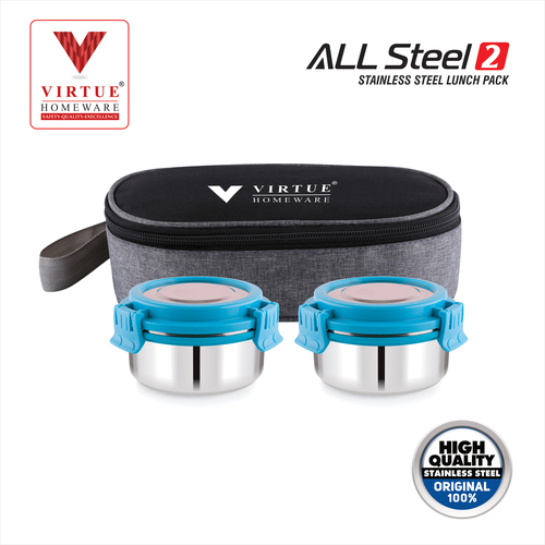 All Steel 2 Virtue Homeware Stainless Steel Lunch Box Pack