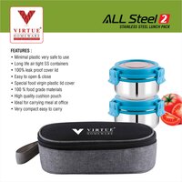 ALL STEEL 2 VIRTUE HOMEWARE STAINLESS STEEL LUNCH BOX PACK