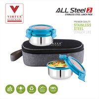 ALL STEEL 2 VIRTUE HOMEWARE STAINLESS STEEL LUNCH BOX PACK