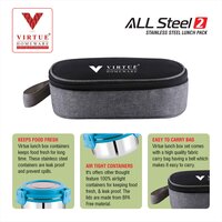 ALL STEEL 2 VIRTUE HOMEWARE STAINLESS STEEL LUNCH BOX PACK