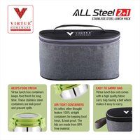 ALL STEEL 2+1 VIRTUE HOMEWARE STAINLESS STEEL LUNCH BOX PACK