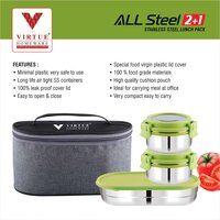 ALL STEEL 2+1 VIRTUE HOMEWARE STAINLESS STEEL LUNCH BOX PACK