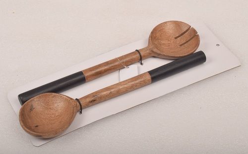 12 Inch Wooden Server With Black Handle