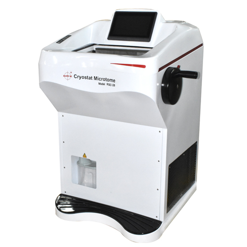 Cryostat Microtome - Ergonomic Design, Dual German Compressors, Anti-Roll Slide Guide | Rapid Cooling, Auto Defrost, UVC Sterilization
