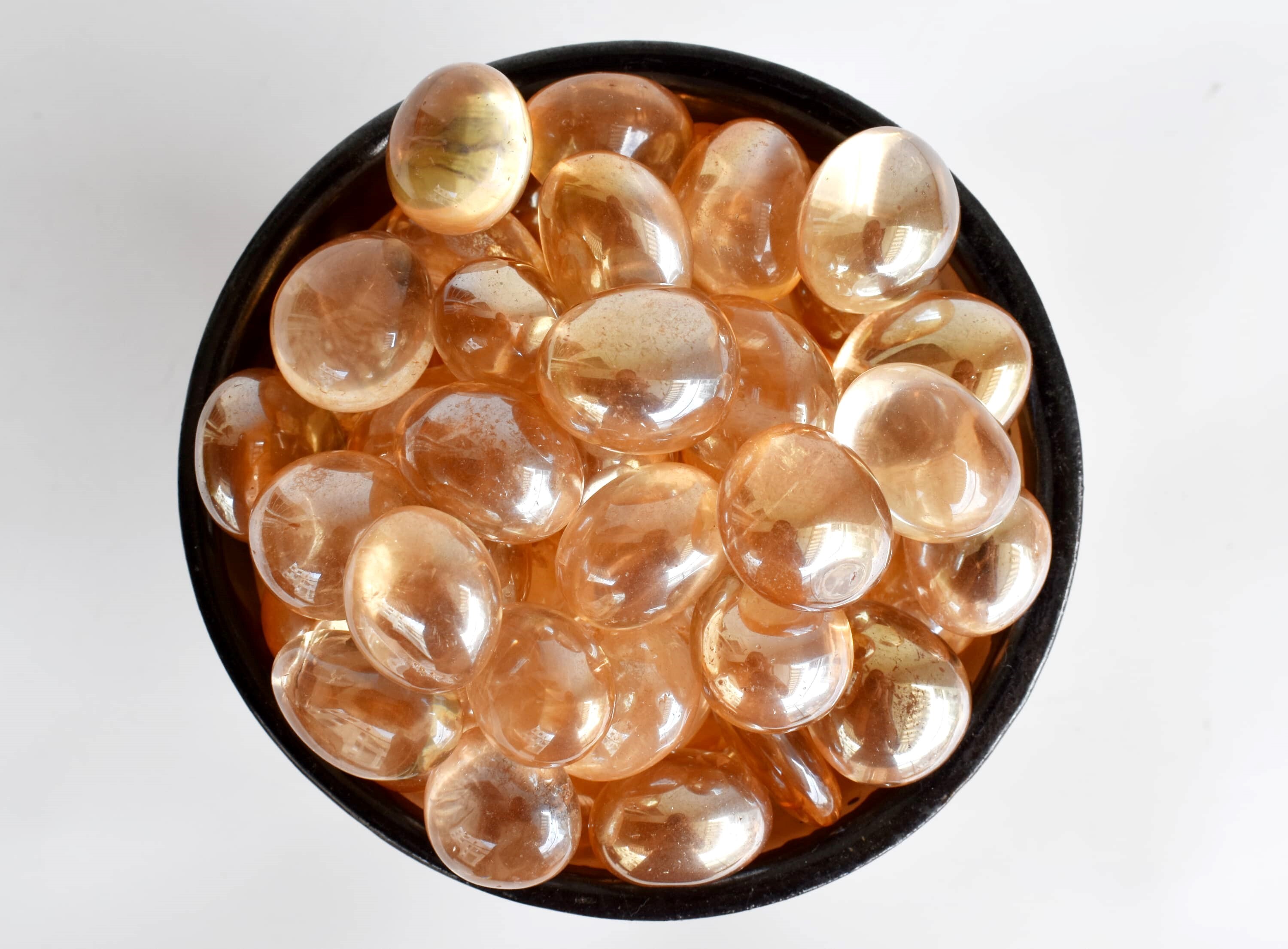 Aura Quartz Citrine Tumbled, Healing Crystal Tumbled Stones