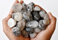 Black Rutile Tumbled, Healing Crystal Tumbled Stones