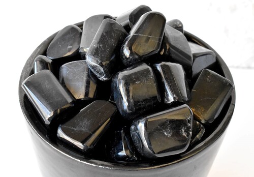 Black Tourmaline Tumbled, Healing Crystal Tumbled Stones