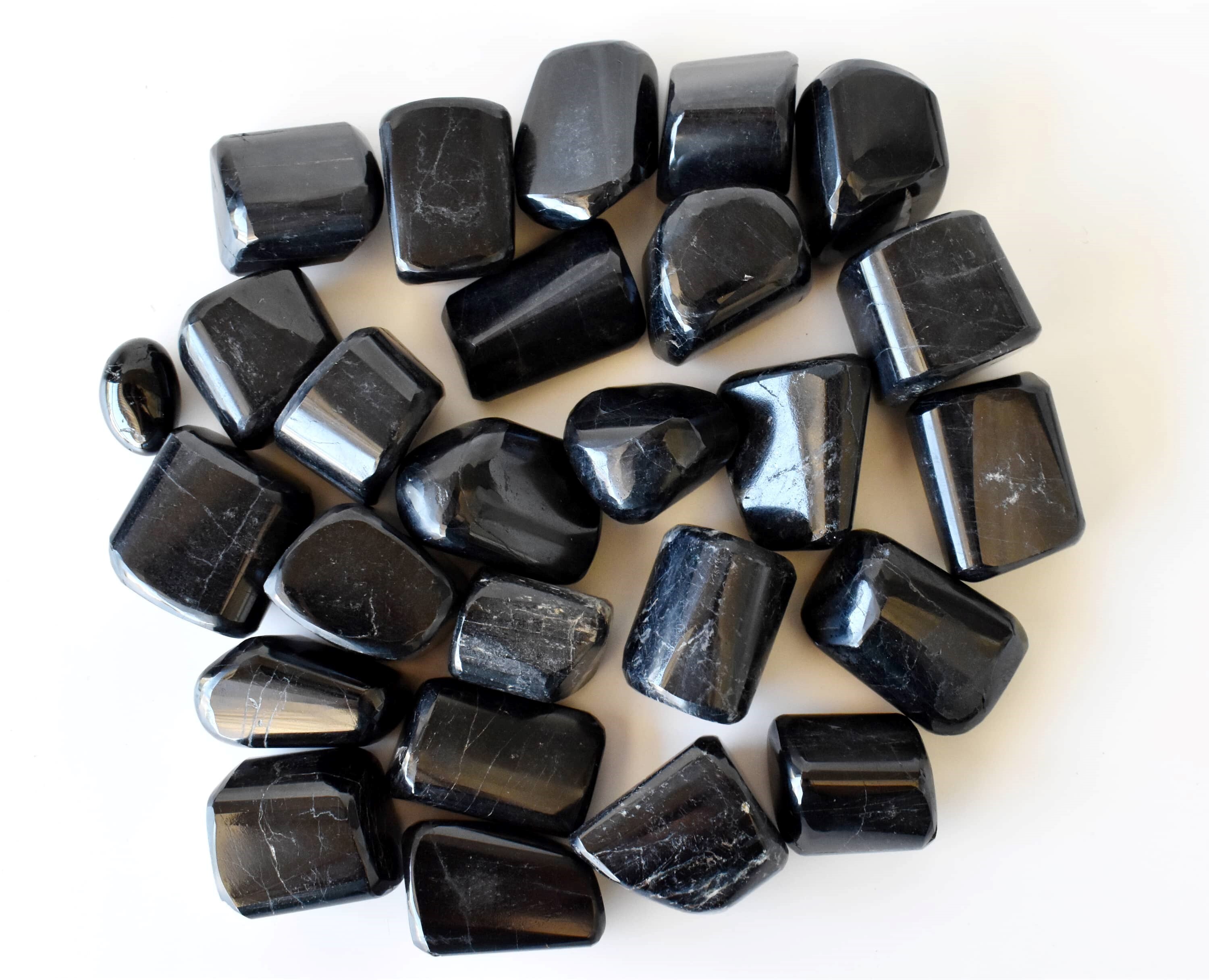 Black Tourmaline Tumbled, Healing Crystal Tumbled Stones