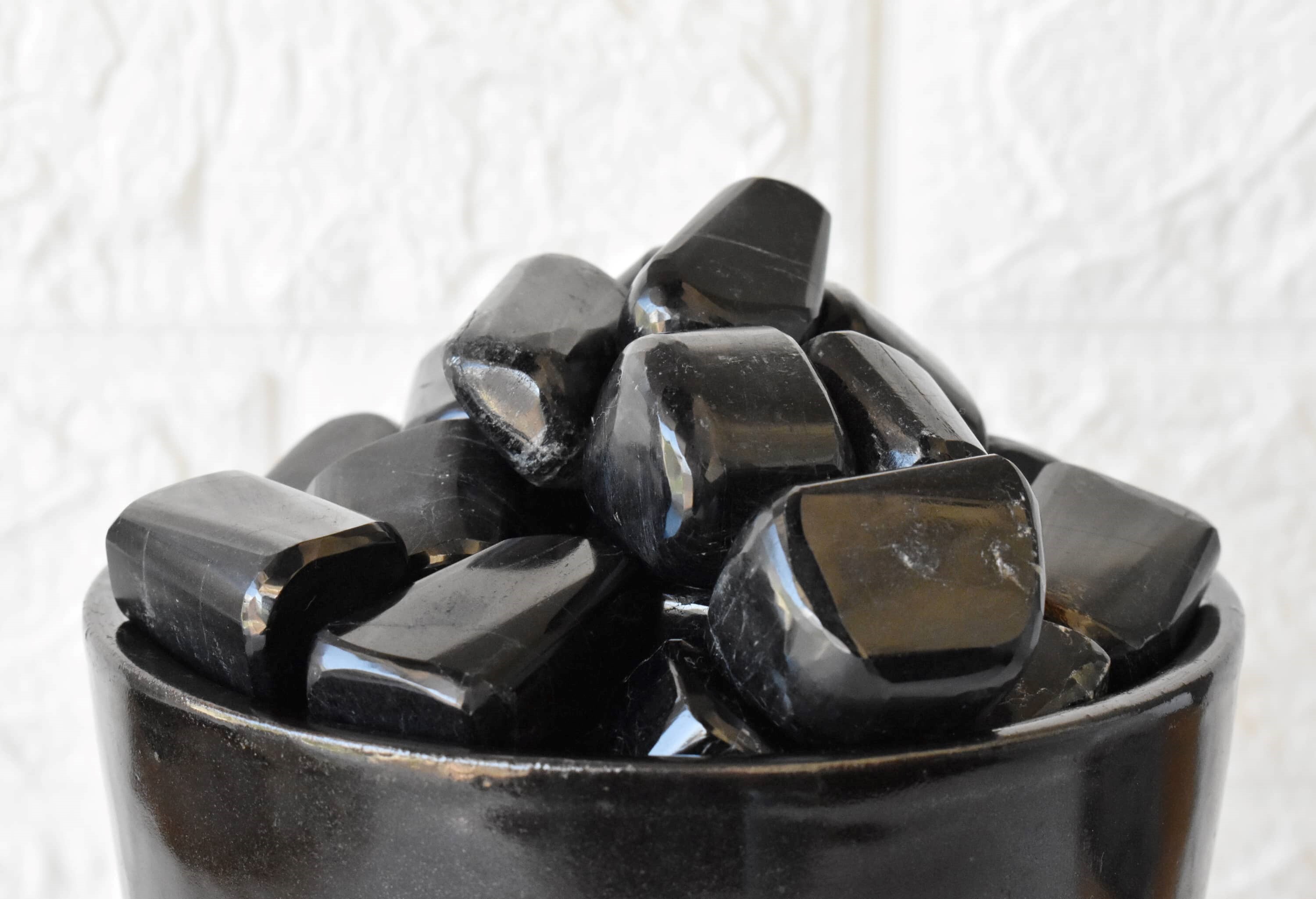 Black Tourmaline Tumbled, Healing Crystal Tumbled Stones