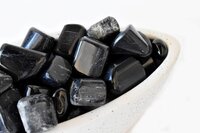 Black Tourmaline Tumbled, Healing Crystal Tumbled Stones