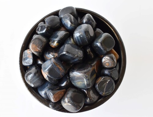 Blue Tiger Eye Tumbled, Healing Crystal Tumbled Stones