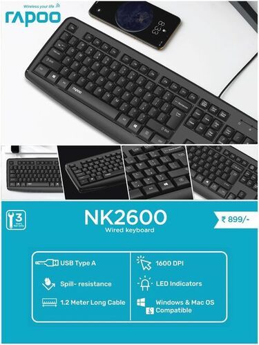 Rapoo Nk2600 Wired Keyboard