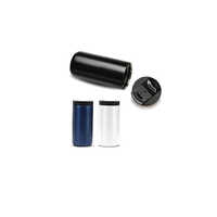 400ml Vacuum Insulated Travel Tea And Coffee Mug - Stainless Steel, 7X16 CM, Black/Blue/White | Sleek Plain Design, Vacuum Insulation for Hot Beverages