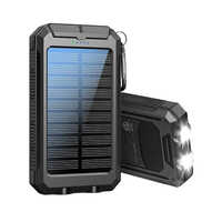 Solar Power Bank - High-quality Plastic, Bar Shape, Stylish Black | Reliable Battery, Durable Design, Warranty Included