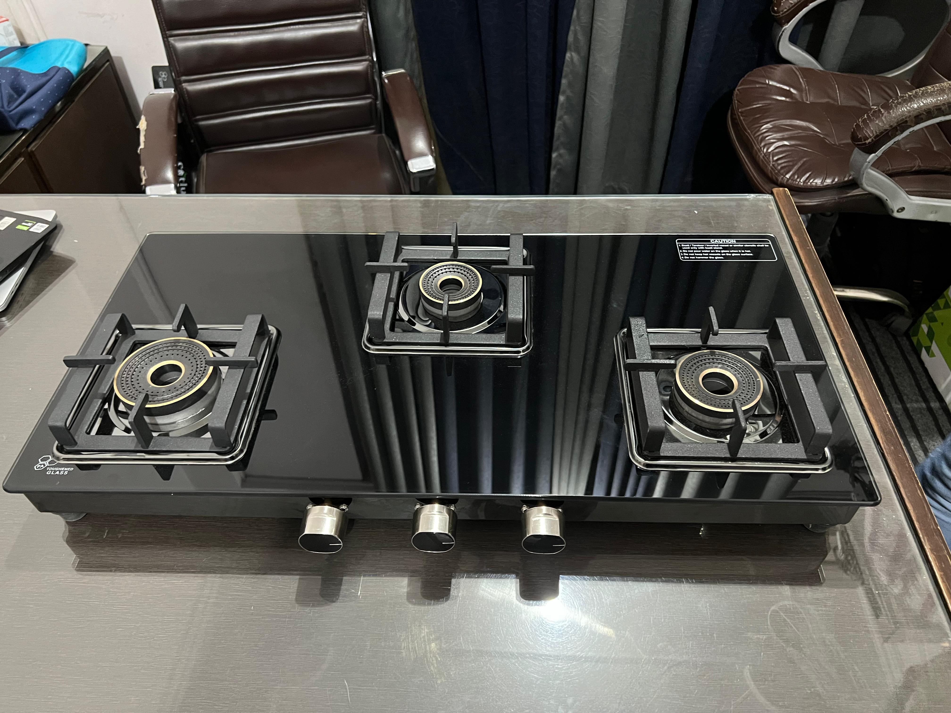 3BR BLACK GLASS BLACK MATT FINISH FRAME (PANTHER BURNER) - 3511 - DOOM 3