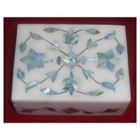 Pure Marble With Mother Of Pearl Inlay Work Jewelry Box For Birthday Gift