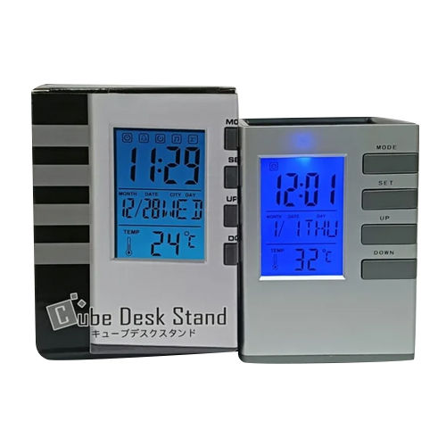 High Quality Cube Desk Stand With Digital Clock