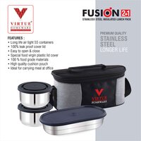 FUSION 2+1 VIRTUE HOMEWARE STAINLESS STEEL LUNCH BOX PACK