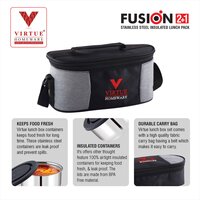 FUSION 2+1 VIRTUE HOMEWARE STAINLESS STEEL LUNCH BOX PACK