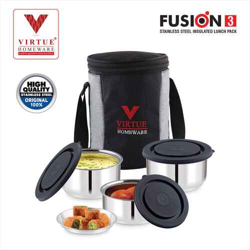 Fusion 3 Virtue Homeware Stainless Steel Lunch Box Pack