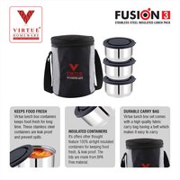 FUSION 3 VIRTUE HOMEWARE STAINLESS STEEL LUNCH BOX PACK