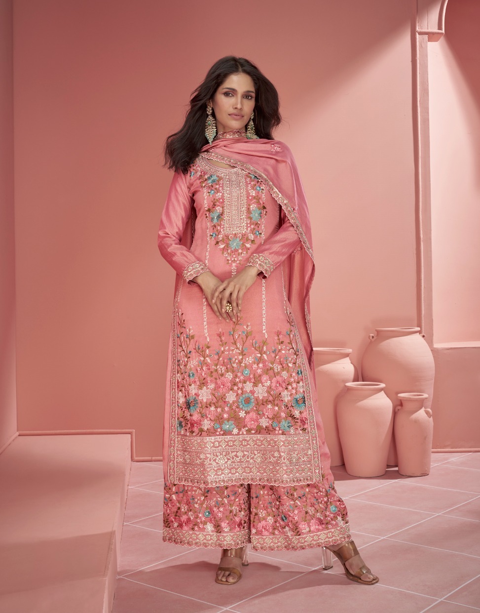 SALWAR KAMEEZ DRESS ORGANZA SIMAR SILK