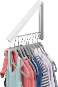 1 Pc Wall Mounted Cloth Hanger - Stainless Steel, Foldable Design For Indoor Use | Space-saving, Easy Wall-mounting, Ideal For Bedrooms And Bathrooms