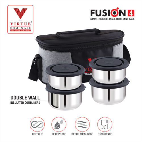 FUSION 4 VIRTUE HOMEWARE STAINLESS STEEL LUNCH BOX PACK