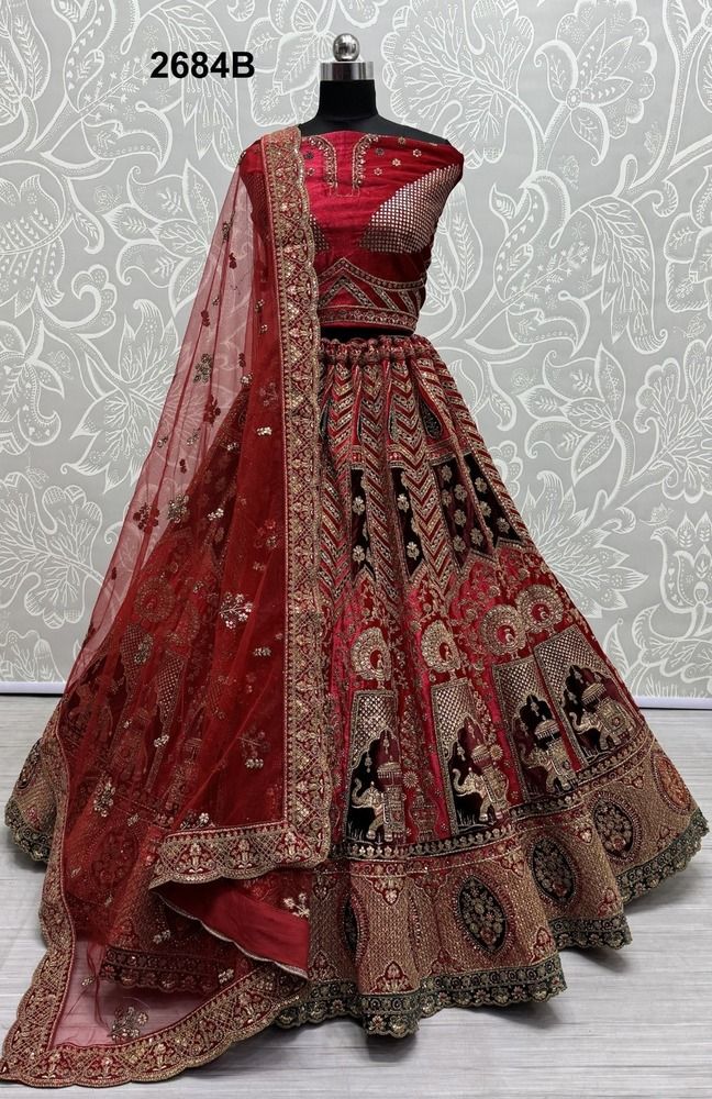 Velvet Lehenga Wedding Wear