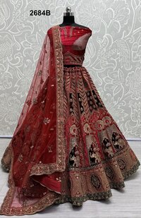 Velvet Lehenga  Wedding Wear - Bust Size: 44 Inch (in)