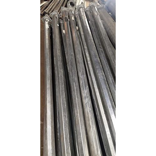 Octagonal Pole - Hot Dip Galvanised Mild Steel, Height 6-50 Meters, Silver Color, 400-2000 Voltage | Ideal for Sports Fields, Stadiums, Airports, Highways