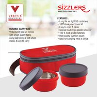 SIZZLERS VIRTUE HOMEWARE ST. STEEL INNER LUNCH BOX PACK