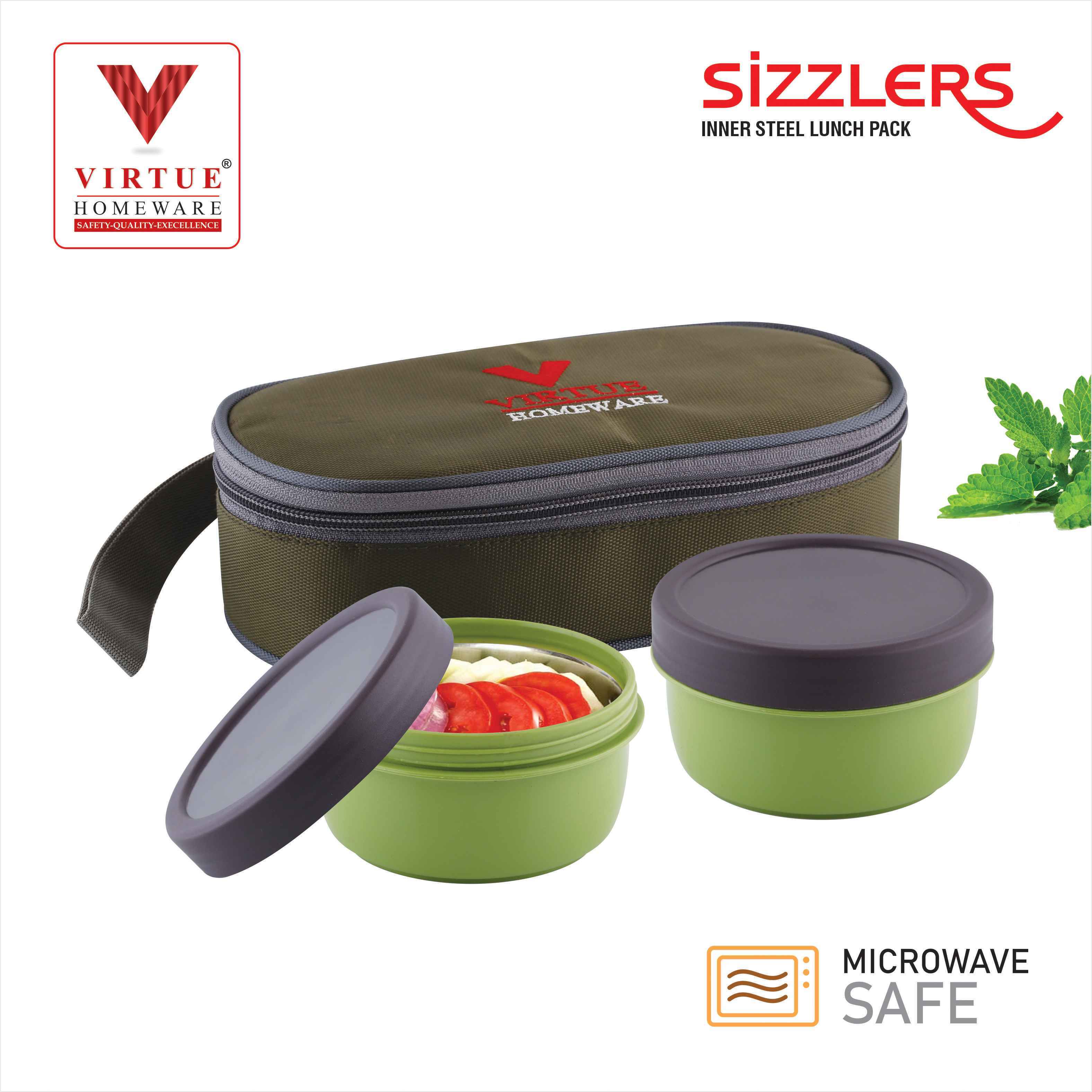 SIZZLERS VIRTUE HOMEWARE ST. STEEL INNER LUNCH BOX PACK