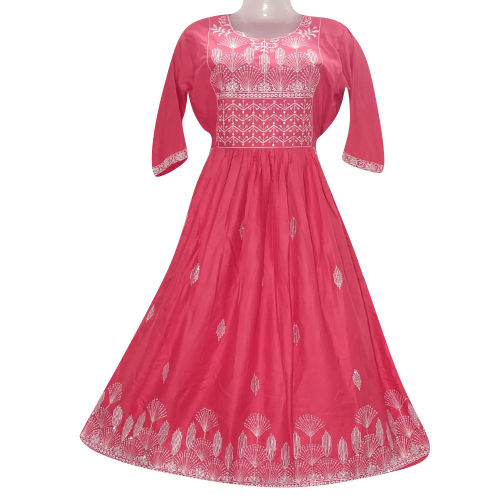 Designer Cotton Kurti - Color: Pink