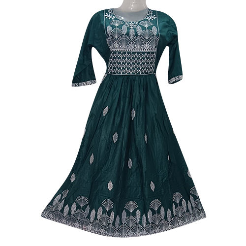 Designer Green Cotton Kurti - Style: Traditional