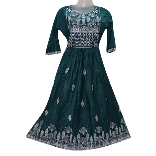 Designer Green Cotton Kurti