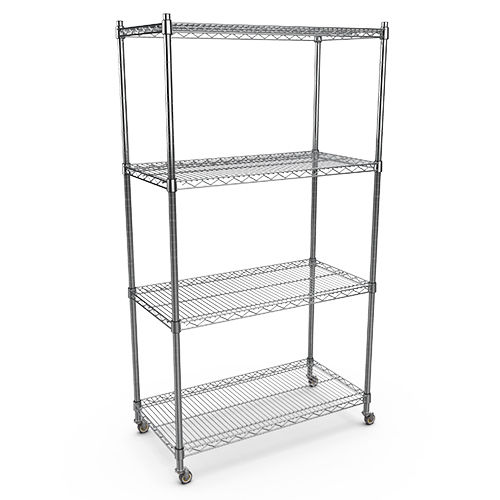 Eco-Friendly 18X36 Inch Chrome Four Tiers Wire Shelving