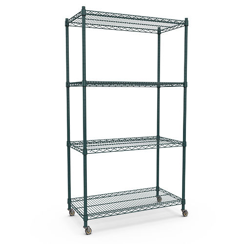 18X36 Inch Green Four Tiers Wire Shelving Home Furniture