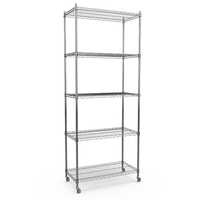 Chrome Steel Wire Shelving - 18x36 Inches, Silver Color, Eco-friendly Five Tier Organizer For Office And Study Room