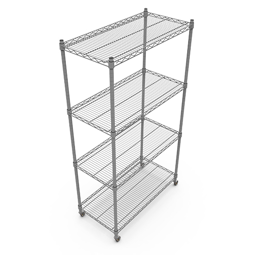 18x36 Inch Grey Four Tiers Wire Shelving