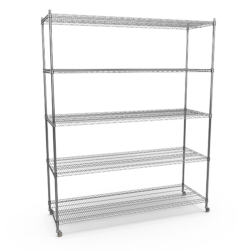 24x72 Inch Chrome Five Tiers Wire Shelving