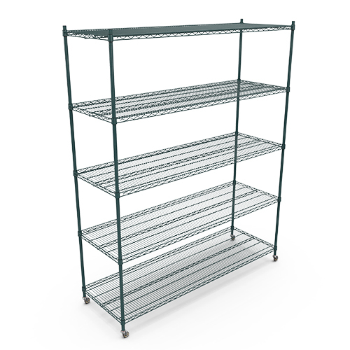 24x72 Inch Green Five Tiers Wire Shelving